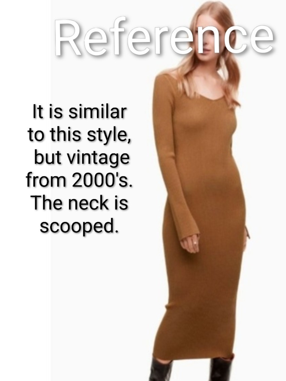 Moda International Scoop Neck Long Sleeve Ribbed Midi Dress - Brown